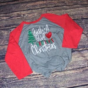 Just a girl who loves Christmas baseball raglan